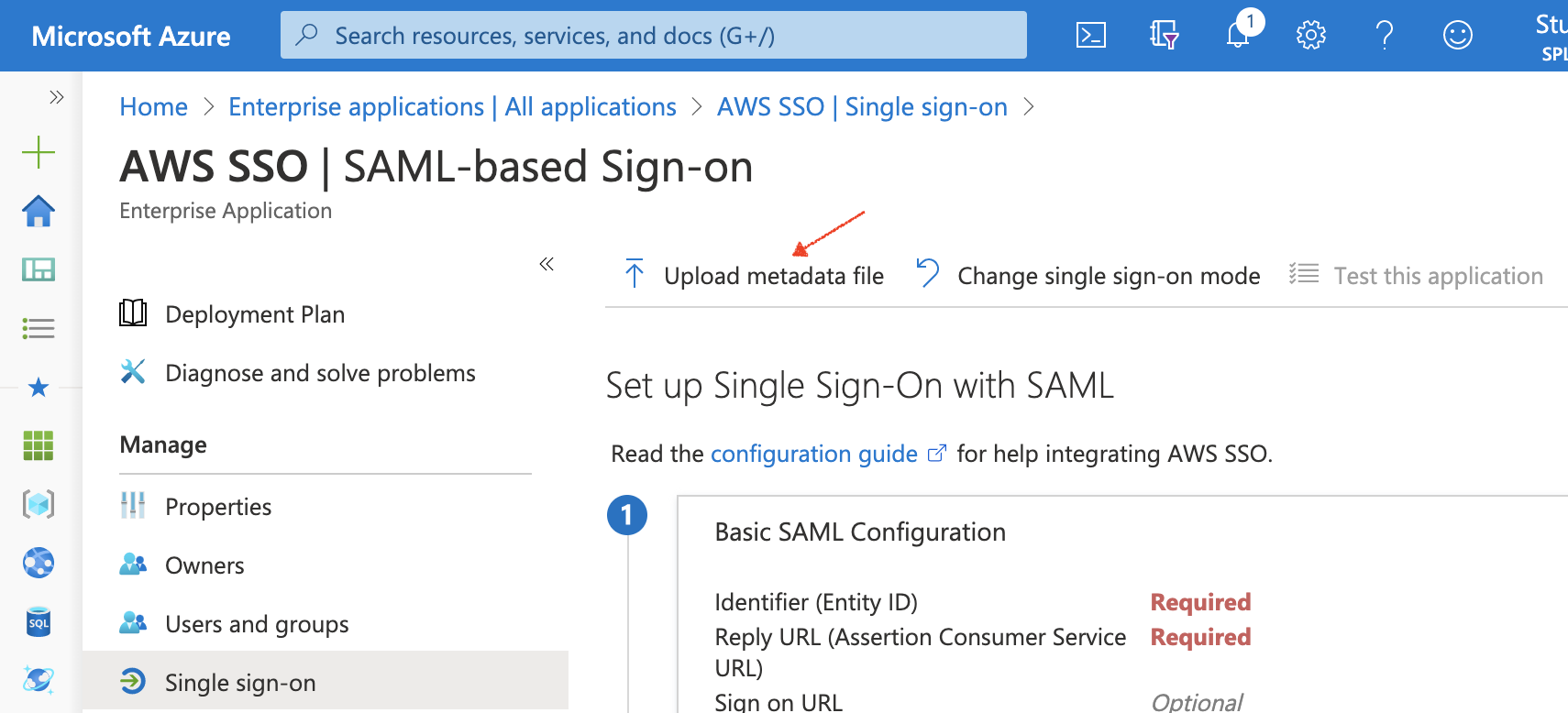 az-sso-upload-metadata